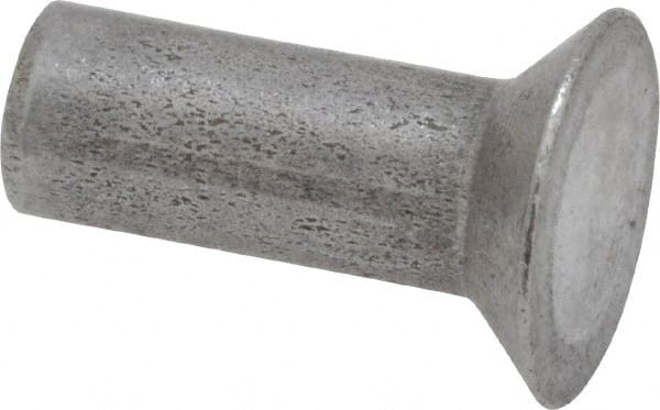 RivetKing - 3/16" Body Diam, Countersunk Uncoated Steel Solid Rivet - 1/2" Length Under Head, 90° Countersunk Head Angle - Exact Tooling