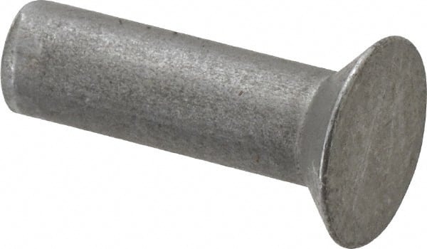 RivetKing - 3/16" Body Diam, Countersunk Uncoated Steel Solid Rivet - 5/8" Length Under Head, 90° Countersunk Head Angle - Exact Tooling