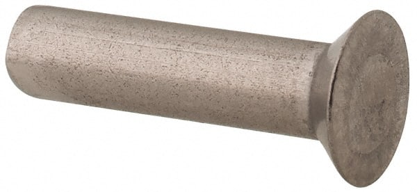 RivetKing - 1/8" Body Diam, Countersunk Stainless Steel Solid Rivet - 1/2" Length Under Head, Grade 18-8, 90° Countersunk Head Angle - Exact Tooling