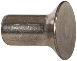 RivetKing - 3/16" Body Diam, Countersunk Uncoated Stainless Steel Solid Rivet - 3/8" Length Under Head, Grade 18-8, 90° Countersunk Head Angle - Exact Tooling