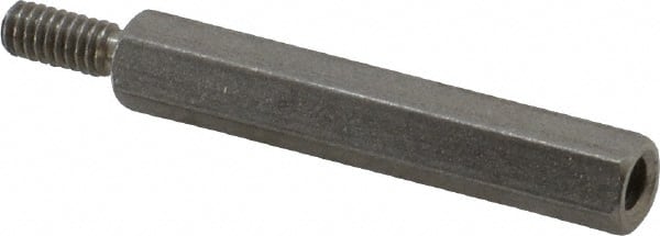 Electro Hardware - #8-32, 1-7/8" OAL, 1/4" Across Flats, Stainless Steel Hex Male/Female Circuit Board Standoffs - 7/16" Thread Depth, 1-1/2" Body Length, Bright Finish - Exact Tooling