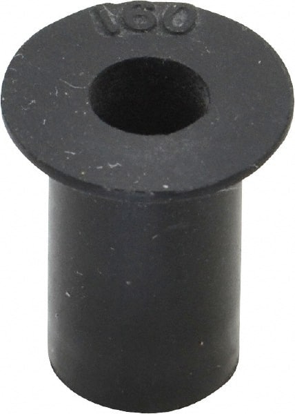 Au-Ve-Co Products - #10-32, 0.562" Diam x 0.04" Thick Flange, Rubber Insulated Rivet Nut - UNF Thread, Neoprene, 5/8" Long x 0.377" Body Diam, 0.665" OAL - Exact Tooling