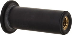 Au-Ve-Co Products - #10-32, 0.562" Diam x 0.051" Thick Flange, Rubber Insulated Rivet Nut - UNF Thread, Neoprene, 1" Long x 3/8" Body Diam, 1.051" OAL - Exact Tooling