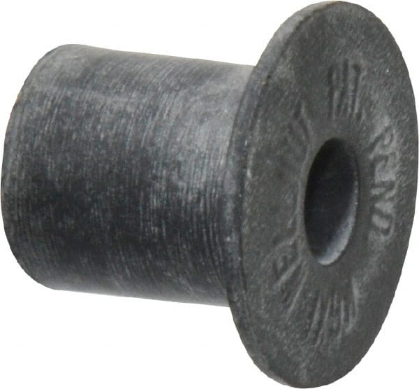 Au-Ve-Co Products - M6x1.00, 0.787" Diam x 0.051" Thick Flange, Rubber Insulated Rivet Nut - Metric Coarse Thread, Neoprene, 0.579" Long x 1/2" Body Diam, 0.63" OAL - Exact Tooling
