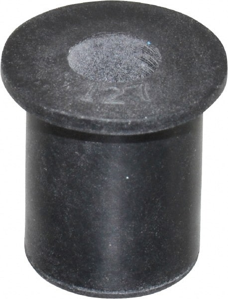 Au-Ve-Co Products - M6x1.00, 0.63" Diam x 0.051" Thick Flange, Rubber Insulated Rivet Nut - Metric Coarse Thread, Neoprene, 0.579" Long x 1/2" Body Diam, 0.63" OAL - Exact Tooling