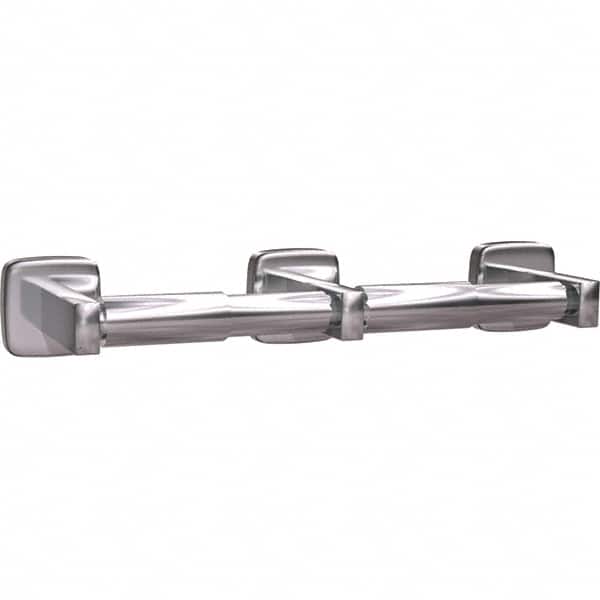 ASI-American Specialties, Inc. - Standard Double Roll Stainless Steel Toilet Tissue Dispenser - 13-1/2" Wide x 2" High x 3-7/8" Deep, Silver - Exact Tooling