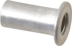 Value Collection - #10-24, 0.01 to 0.08" Grip, Aluminum Standard Rivet Nut - Drill Size Letter F, Flat Head - Exact Tooling