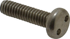Made in USA - 1/4-20 UNC, 1" OAL Spanner Drive Machine Screw - Pan Head, Grade 18-8 Stainless Steel, Uncoated, Without Washer - Exact Tooling