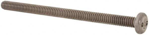 Made in USA - 1/4-20 UNC, 4" OAL Spanner Drive Machine Screw - Pan Head, Grade 18-8 Stainless Steel, Uncoated, Without Washer - Exact Tooling