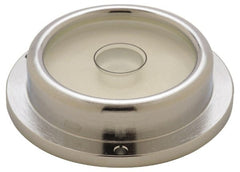 Geier & Bluhm, Inc. - 2-3/4 Inch Base Diameter x 0.69 Inch Overall Height, 1 Circle, Brass Bull's Eye Circular Level - 5/8 Inch Vial Diameter, 1-13/16 Inch Inner Diameter, 0.14 Inch Mounting Hole Diameter, 0.1 Inch Sensitivity, -40 to 150°F - Exact Tooling