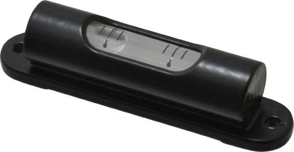 Geier & Bluhm, Inc. - 2-1/2 Inch Long, Horizontal, Brass, Plate Mounting, Tubular and Pocket Level - 2 mm Sensitivity, 5/8 Inch High/Diameter, Black Lacquer, 1 Vial - Exact Tooling