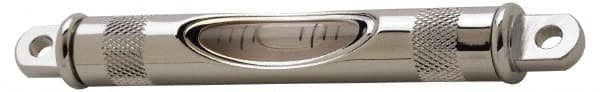 Geier & Bluhm, Inc. - 4-13/16 Inch Long, Horizontal, Brass Tubular and Pocket Level - 0.1 Inch Sensitivity, 5/8 Inch High/Diameter, Chrome, 1 Vial - Exact Tooling