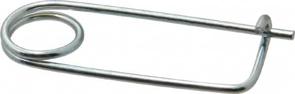 Made in USA - 1-11/16" Usable Length Spring Steel Standard Safety Pin - 2-3/4" OAL, 0.091" Wire Diam, 5/8" Inside Clearance, Zinc-Plated - Exact Tooling