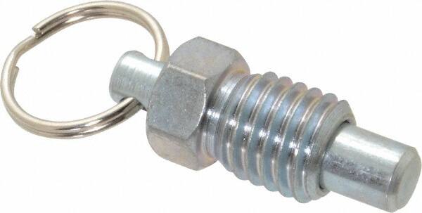 Gibraltar - 5/8-11, 0.56" Thread Length, 0.38" Plunger Diam, 0.44" Plunger Projection, 1.25 Lb Init to 5 Lb Final End Force, Steel Pull Ring Plunger - Exact Tooling