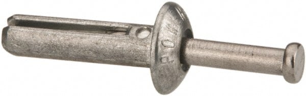 Powers Fasteners - 1/4" Diam, 1/4" Drill, 1" OAL, 7/8" Min Embedment Hammer Drive Concrete Anchor - Stainless Steel (Drive Pin)/Zamac Alloy (Body), Zinc-Plated Finish, Mushroom Head - Exact Tooling