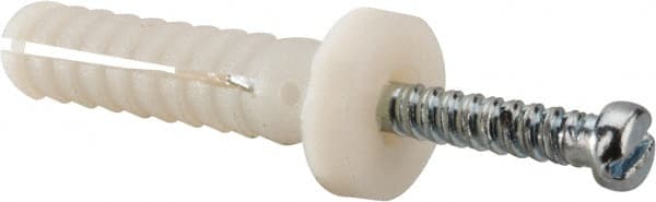 Powers Fasteners - 1/4" Diam, 1/4" Drill, 1" OAL, 1-1/8" Min Embedment Hammer Drive Concrete Anchor - Nylon (Body)/Steel (Drive Pin), Zinc-Plated Finish, Round Head - Exact Tooling