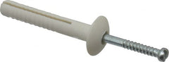 Powers Fasteners - 1/4" Diam, 1/4" Drill, 1-1/2" OAL, 1-1/4" Min Embedment Hammer Drive Concrete Anchor - Nylon (Body)/Steel (Drive Pin), Zinc-Plated Finish, Mushroom Head - Exact Tooling