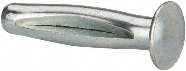 Powers Fasteners - 3/8" Diam, 3/8" Drill, 2" OAL, 1" Min Embedment Split-Drive Concrete Anchor - Steel, Zinc-Plated Finish, Round Head - Exact Tooling