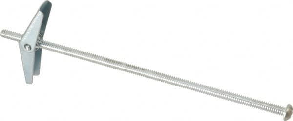Powers Fasteners - 3/16" Screw, 3/16" Diam, 6" Long, Toggle Bolt Drywall & Hollow Wall Anchor - 1/2" Drill, Zinc Plated, Steel, Grade Zamac 7, Use in Drywall & Wallboard - Exact Tooling