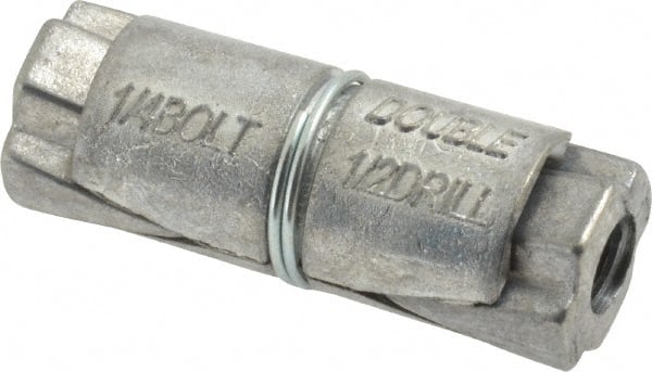 Powers Fasteners - 1/4" Diam, 1/2" Drill, 1-3/8" OAL, 2-3/4" Min Embedment Double Expansion Concrete Anchor - Zamac Alloy - Exact Tooling