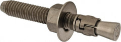 Powers Fasteners - 3/8" Diam, 3/8" Drill, 2-3/4" OAL, Wedge Expansion Concrete Anchor - 316 Stainless Steel, Hex Nut Head, Hex Drive, 1-5/8" Thread Length - Exact Tooling