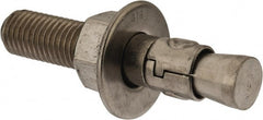 Powers Fasteners - 3/4" Diam, 3/4" Drill, 4-1/4" OAL, 1-1/4" Min Embedment Wedge Expansion Concrete Anchor - 316 Stainless Steel, Hex Nut Head, Hex Drive, 2-3/8" Thread Length - Exact Tooling