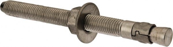 Powers Fasteners - 3/4" Diam, 3/4" Drill, 8-1/2" OAL, 1-3/4" Min Embedment Wedge Expansion Concrete Anchor - 316 Stainless Steel, Hex Nut Head, Hex Drive, 6-5/8" Thread Length - Exact Tooling