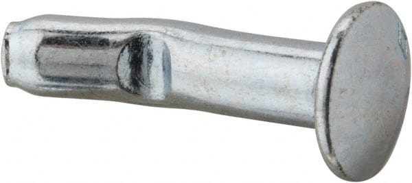 Powers Fasteners - 1/4" Diam, 1/4" Drill, 1" OAL, 1-1/4" Min Embedment Split-Drive Concrete Anchor - Grade 8.2 Steel, Zinc-Plated Finish, Mushroom Head - Exact Tooling