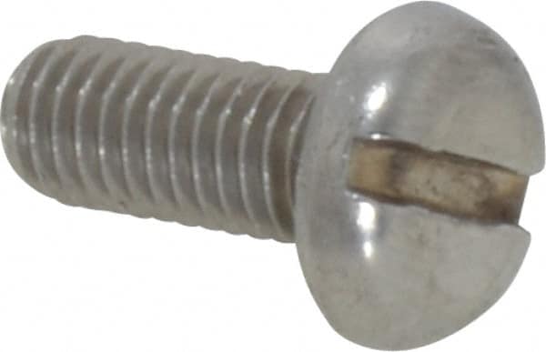 Value Collection - M5x0.80 Metric Coarse, 12mm Length Under Head Slotted Drive Machine Screw - Pan Head, Grade 18-8 Stainless Steel, Uncoated, Without Washer - Exact Tooling