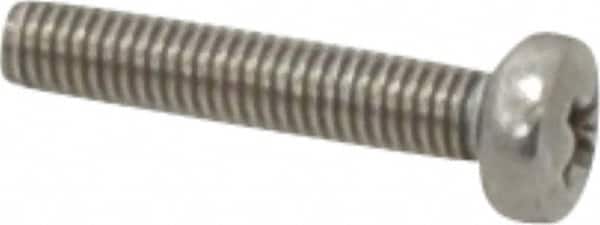 Value Collection - M3x0.50 Metric Coarse, 16mm Length Under Head Phillips Drive Machine Screw - Pan Head, Grade 18-8 Stainless Steel, Uncoated, Without Washer - Exact Tooling
