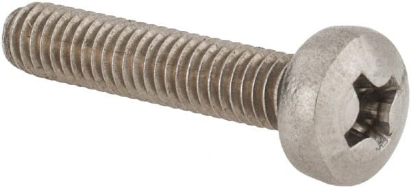 Value Collection - M4x0.70 Metric Coarse, 20mm Length Under Head Phillips Drive Machine Screw - Pan Head, Grade 18-8 Stainless Steel, Uncoated, Without Washer - Exact Tooling