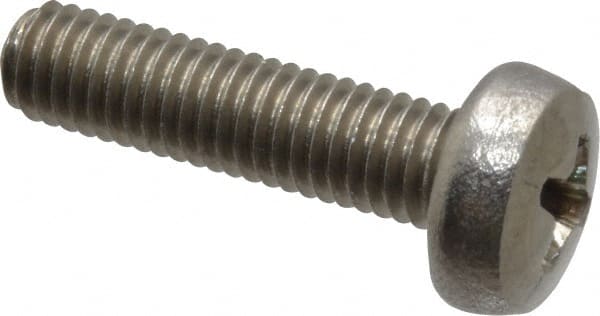 Value Collection - M5x0.80 Metric Coarse, 20mm Length Under Head Phillips Drive Machine Screw - Pan Head, Grade 18-8 Stainless Steel, Uncoated, Without Washer - Exact Tooling