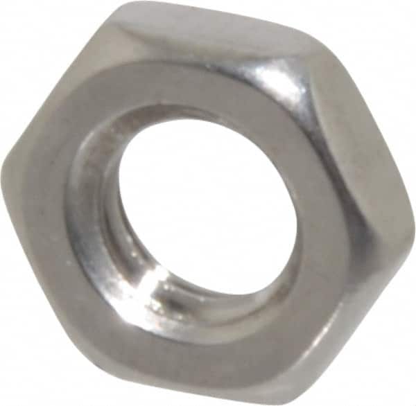 Value Collection - M6x1.00 Metric Coarse Stainless Steel Right Hand Hex Jam Nut - 10mm Across Flats, 3.2mm High, Uncoated - Exact Tooling