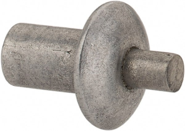 Made in USA - Universal Head Aluminum Alloy Drive Blind Rivet - Stainless Steel Mandrel, 0.109" to 1/8" Grip, 0.312" Head Diam, 0.161" to 0.172" Hole Diam, 1/4" Length Under Head, 5/32" Body Diam - Exact Tooling
