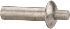 Made in USA - Universal Head Aluminum Alloy Drive Blind Rivet - Aluminum Alloy Mandrel, 0.453" to 1/2" Grip, 3/8" Head Diam, 0.191" to 0.219" Hole Diam, 0.656" Length Under Head, 3/16" Body Diam - Exact Tooling