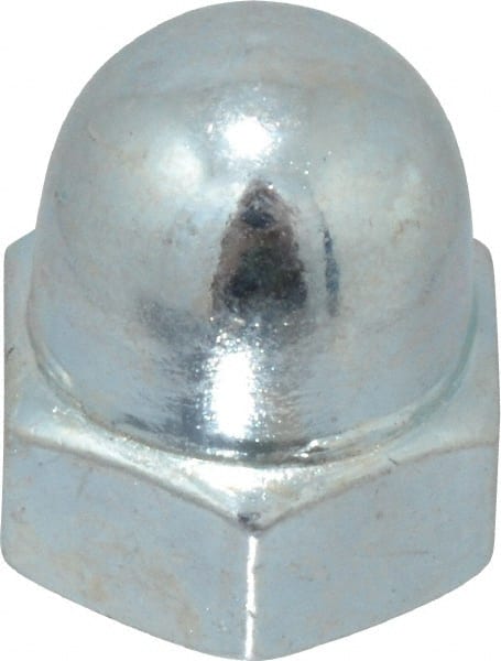 Value Collection - M6x1 10mm Width Across Flats, Zinc Plated, Steel Acorn Nut - 12mm Overall Height, Grade 2, DIN 1587 - Exact Tooling