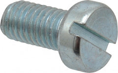 Value Collection - M5x0.80, 10mm Length Under Head Slotted Drive Machine Screw - Cheese Head, Grade 4.8 Steel, Zinc-Plated Finish, Without Washer - Exact Tooling