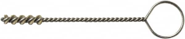 Weiler - 6.6mm Diam Helical Nylon Tube Brush - Single Spiral, 0.012" Filament Diam, 1" Brush Length, 5" OAL, 0.115" Diam Galvanized Steel Shank - Exact Tooling