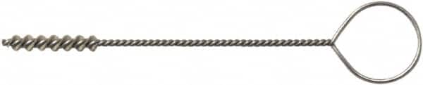 Weiler - 4.8mm Diam Helical Nylon Tube Brush - Single Spiral, 0.012" Filament Diam, 1" Brush Length, 5" OAL, 0.087" Diam Galvanized Steel Shank - Exact Tooling