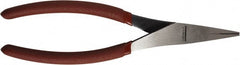 Paramount - 8" OAL, 1-9/16" Jaw Length x 5/8" Jaw Width, Duckbill Pliers - Serrated Jaw, Plastic Dipped Handles - Exact Tooling