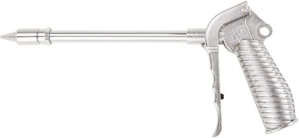 Value Collection - 230 Max psi Quiet Safety Nozzle Pistol Grip Blow Gun - 1/4 NPT Inlet, 24" Tube Length, Chrome Plated Aluminum - Exact Tooling