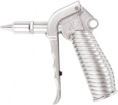 Value Collection - 230 Max psi Quiet Safety Nozzle Pistol Grip Blow Gun - 1/4 NPT Inlet, Chrome Plated Aluminum - Exact Tooling