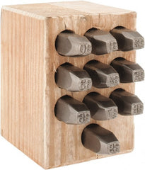 C.H. Hanson - 10 Piece, 1/4" Character Steel Stamp Set - Double Digit Figures, Double Digits - Exact Tooling