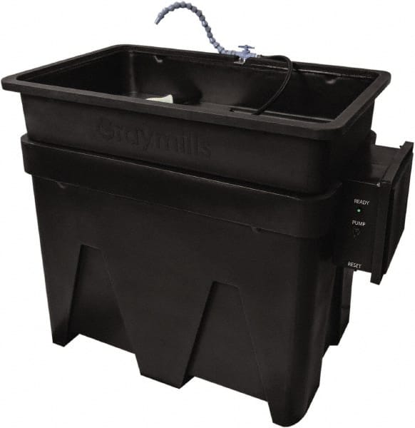 Graymills - Free Standing Water-Based Parts Washer - 30 Gal Max Operating Capacity, HDPE Tank, 43" Long - Exact Tooling