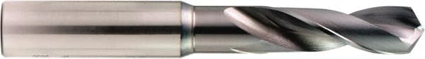 OSG - 8.9mm 130° Spiral Flute Powdered Metal Screw Machine Drill Bit - V Finish, Right Hand Cut, 40mm Flute Length, 90mm OAL, Standard Point, Straight Shank - Exact Tooling
