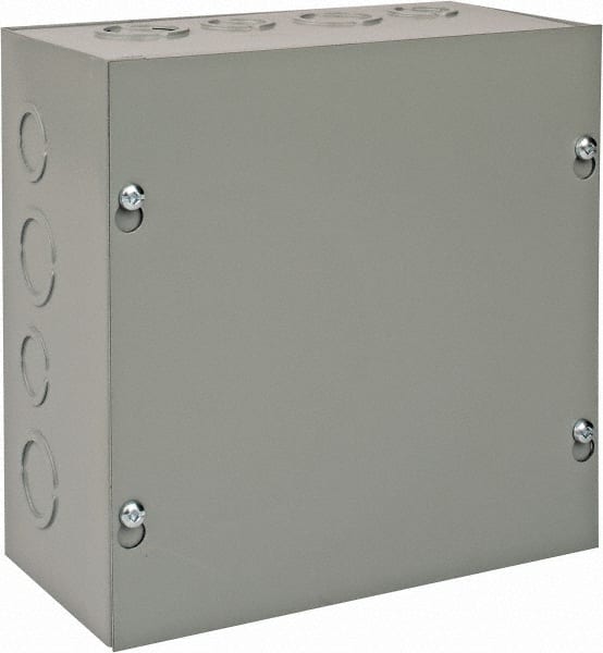 nVent Hoffman - Steel Junction Box Enclosure Screw Flat Cover - NEMA 1, 8" Wide x 8" High x 4" Deep - Exact Tooling