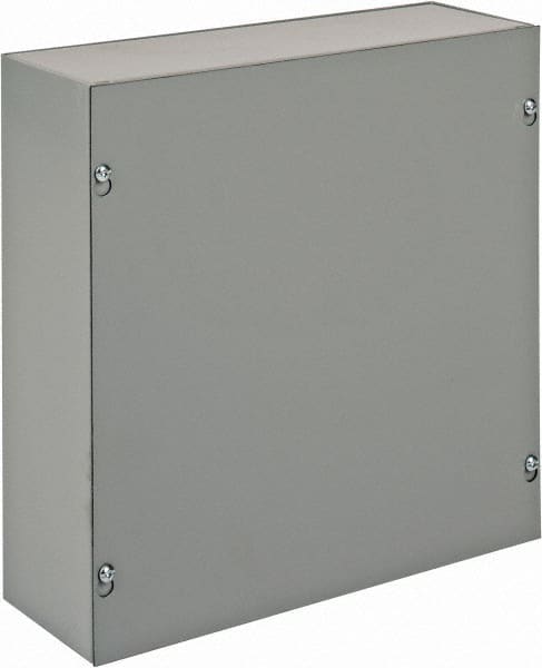 nVent Hoffman - Steel Junction Box Enclosure Screw Flat Cover - NEMA 1, 12" Wide x 12" High x 4" Deep - Exact Tooling