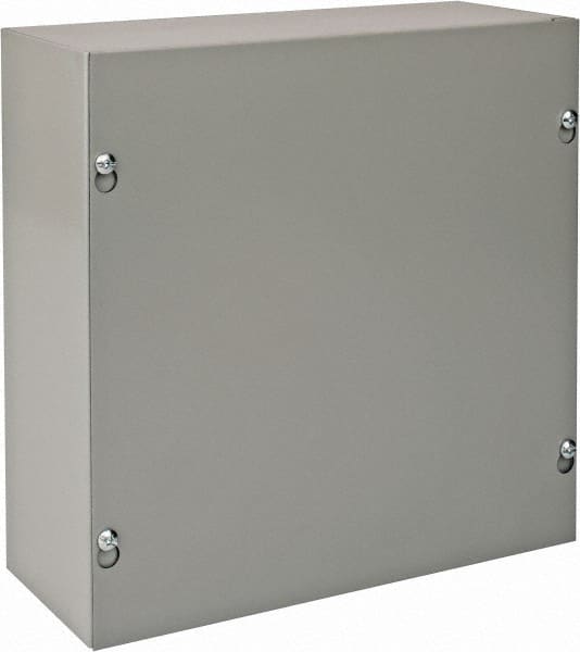 nVent Hoffman - Steel Junction Box Enclosure Screw Flat Cover - NEMA 1, 10" Wide x 10" High x 4" Deep - Exact Tooling