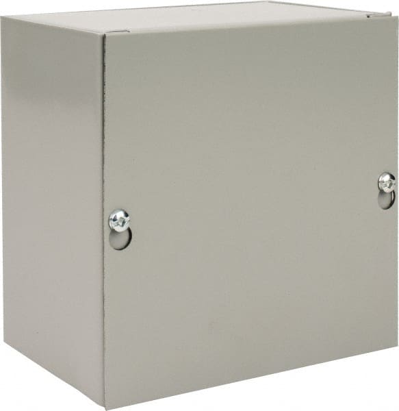 nVent Hoffman - Steel Junction Box Enclosure Screw Flat Cover - NEMA 1, 6" Wide x 6" High x 4" Deep - Exact Tooling