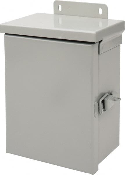 nVent Hoffman - Steel Standard Enclosure Hinge Flat Cover - NEMA 3R, 6" Wide x 8" High x 4" Deep, Watertight - Exact Tooling